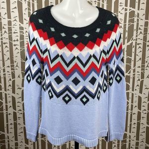 Fair Isle Print Sweater sz S